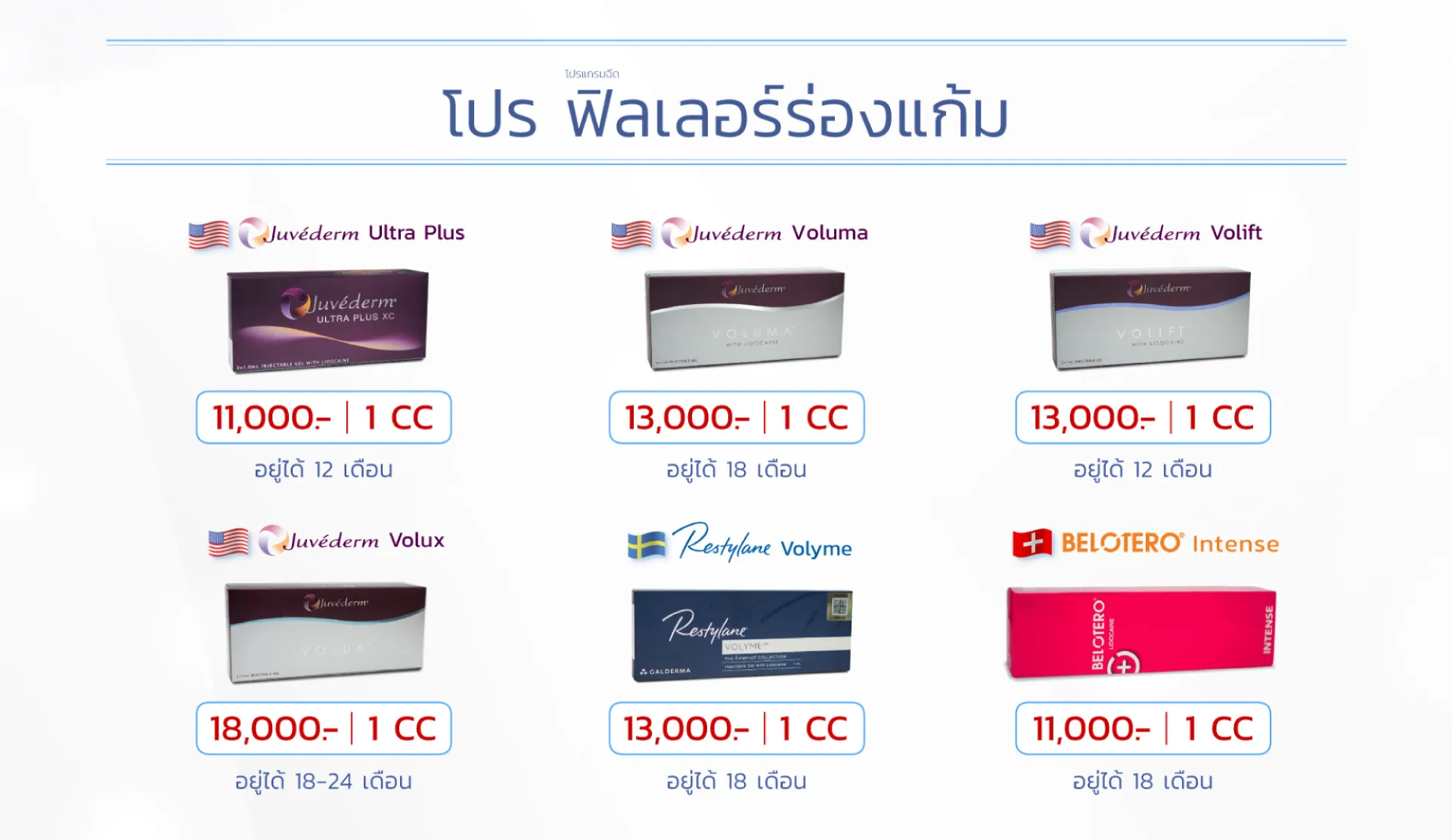 ฟิลเลอร์ร่องแก้ม-ราคา