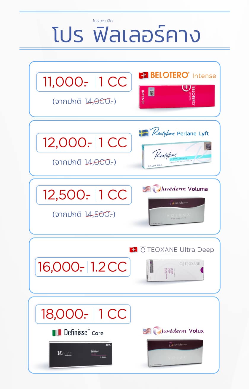 โปรโมชั่น ฟิลเลอร์คาง โปรฟิลเลอร์คาง