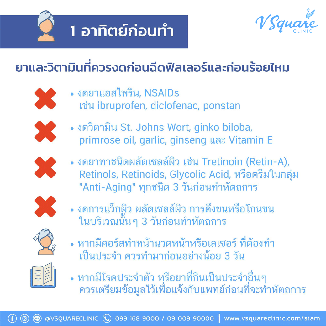 การเตรียมตัวก่อนฉีดฟิลเลอร์