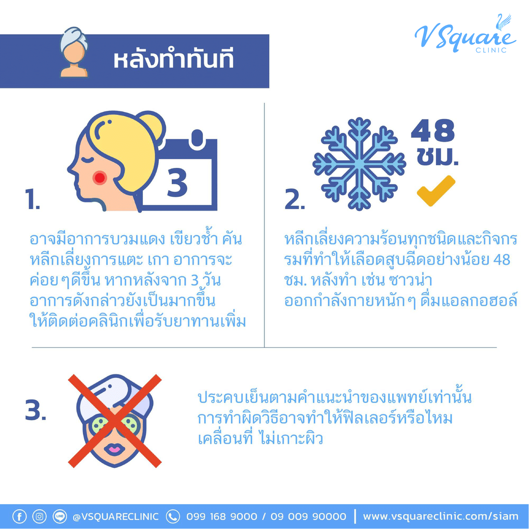 ข้อควรปฏิบัติหลังฉีดฟิลเลอร์