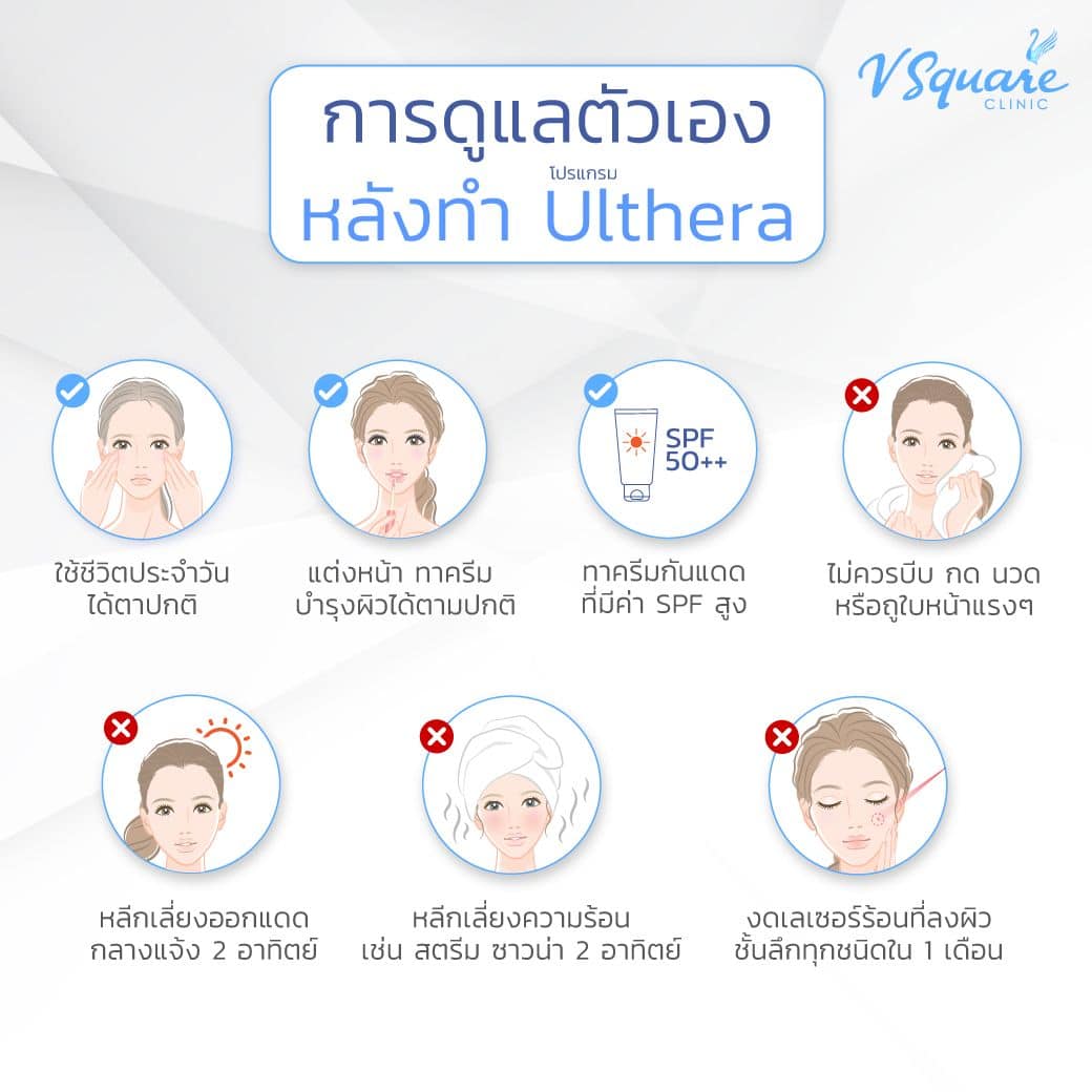 วิธีดูแลตัวเองหลังทำ Ulthera SPT