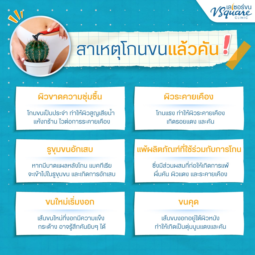 สาเหตุโกนขนแล้วคัน