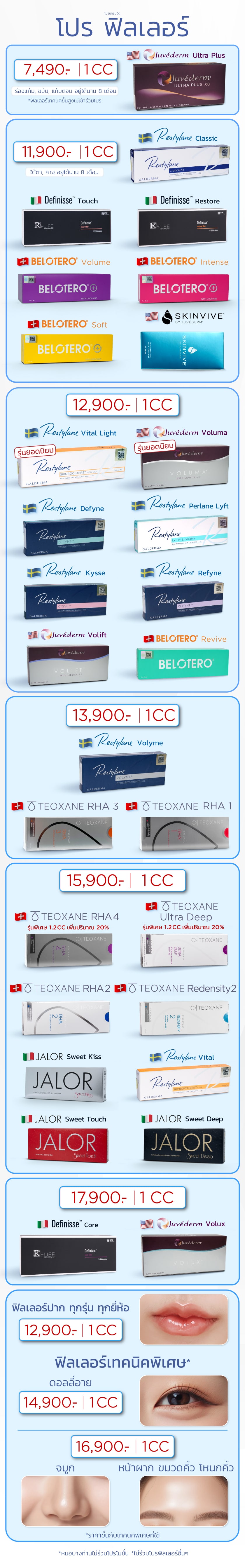ฟิลเลอร์ราคา